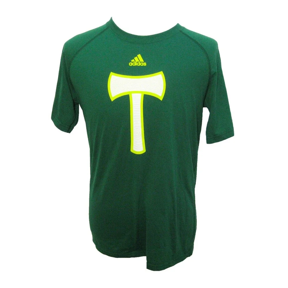PORTLAND TIMBERS Men's (Large) Green ADIDAS Short Sleeve Soccer Graphic T-Shirt